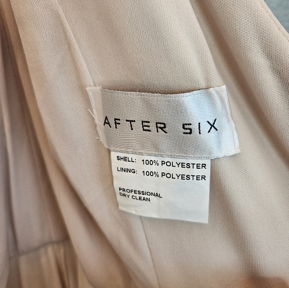 After Six Gown Womens Sz 14R Champagne Lux Chiffon Draped Flowy Romantic **READ* - Picture 11 of 14